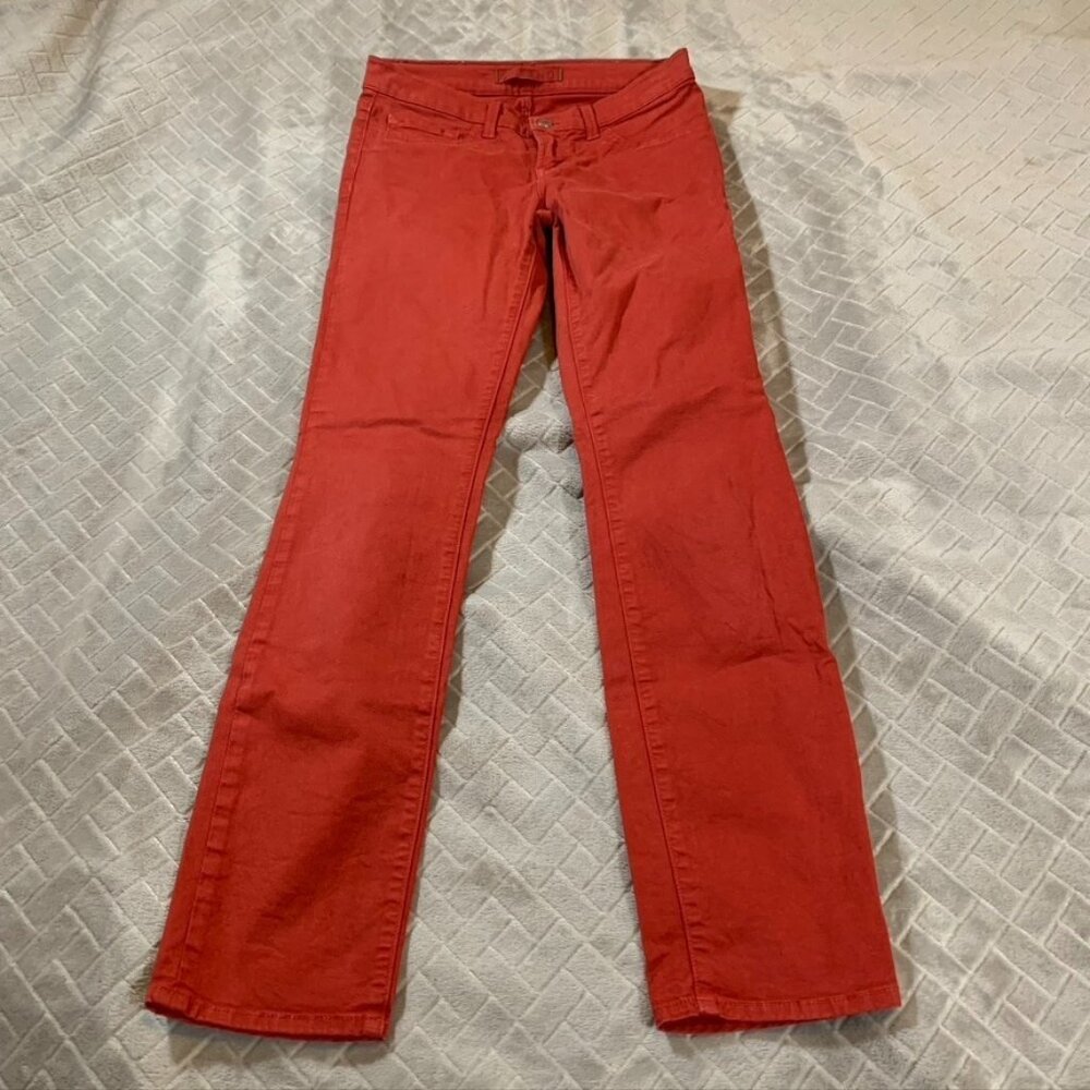 J Brand Womens 25 Denim Jeans Blood Orange Slim Straight Low Rise Stretch